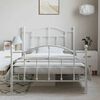 vidaXL Metal Bed Frame without Mattress with Footboard White 100x190cm