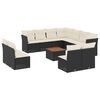 vidaXL 12 Piece Garden Sofa Set with Cushions Black Poly Rattan