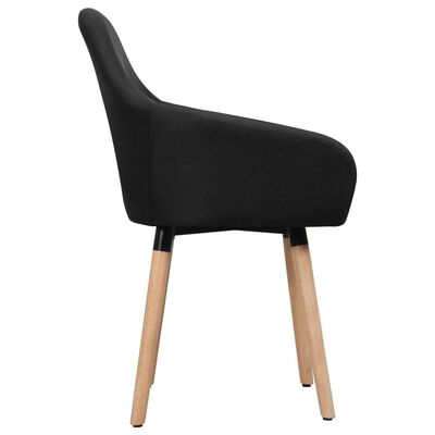 vidaXL Dining Chairs 2 pcs Black Fabric