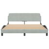 vidaXL Bed Frame "Dover" Light Grey 152x203 cm Queen Velvet