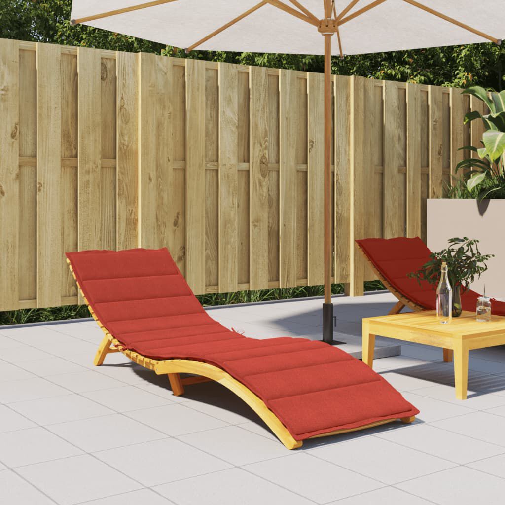 vidaXL Sun Lounger Cushion Melange Red 200x60x4 cm Fabric