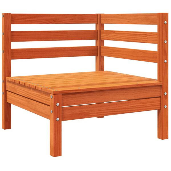 vidaXL Garden Sofa Corner with Cushions Wax Brown Solid Wood Pine