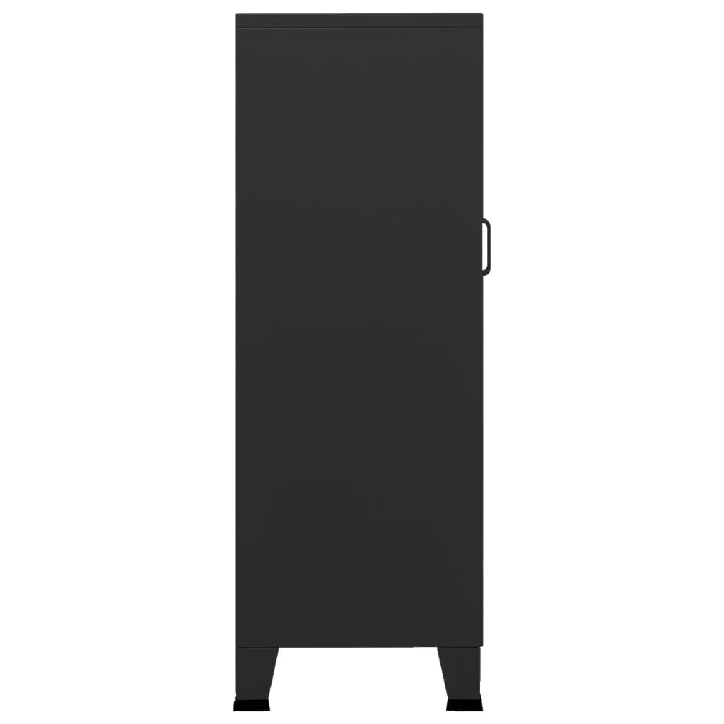 vidaXL Industrial Storage Chest Black Metal