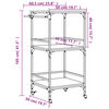 vidaXL Kitchen Trolley Black 60.5x50x105 cm Engineered Wood