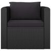 vidaXL 10 Piece Garden Lounge Set with Cushions Poly Rattan Black
