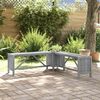 vidaXL Garden Corner Bench with Planter 117cm Solid Acacia Wood Grey