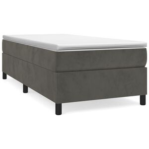 vidaXL Box Spring Bed with Mattress Dark Grey 100x203 cm Twin XL Velvet