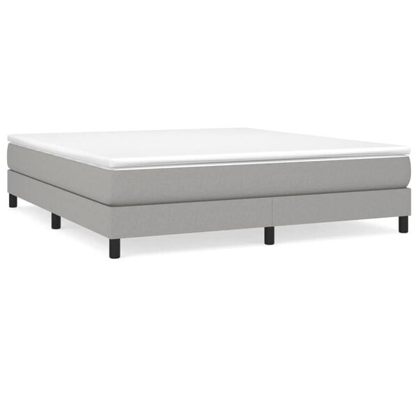 vidaXL Bed Frame without Mattress Light Grey California King Fabric (US Only)