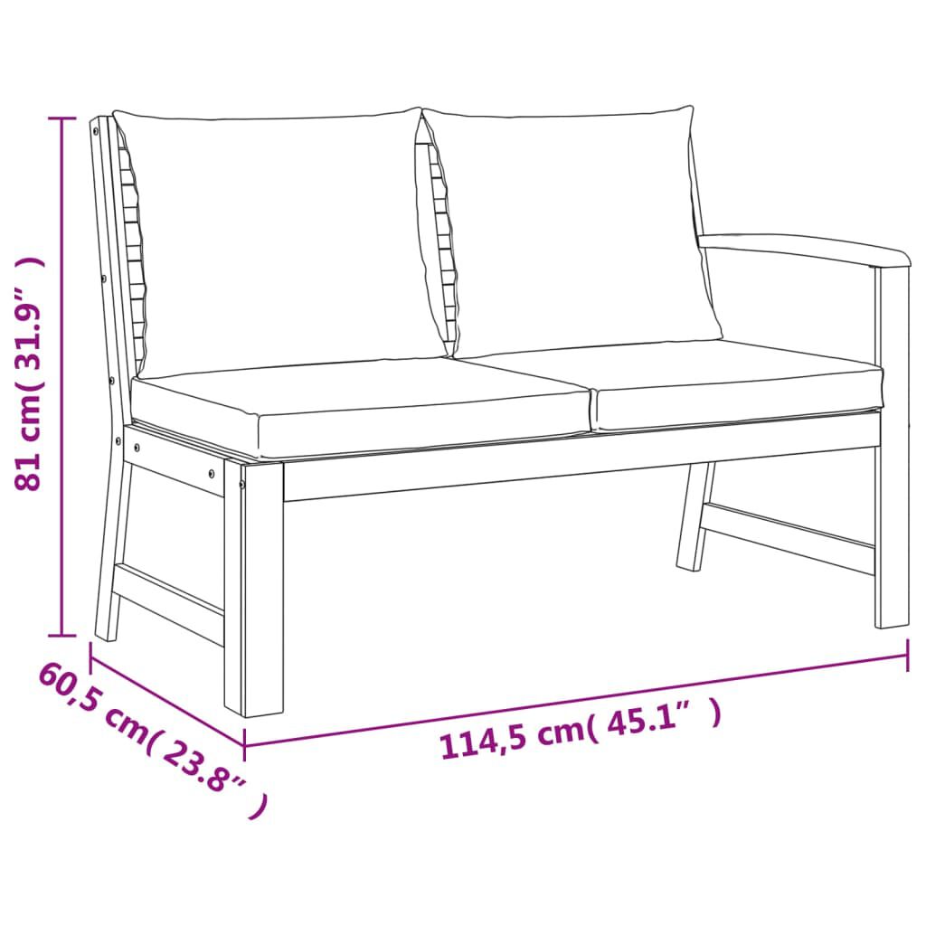 vidaXL 6 Piece Garden Dining Set with Cushions Solid Wood Acacia