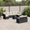 vidaXL 10 Piece Garden Sofa Set with Cushions Black Poly Rattan