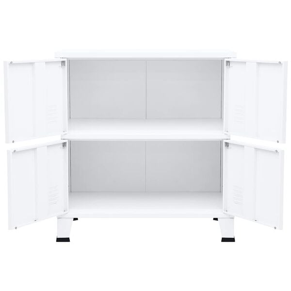 vidaXL Industrial Storage Chest White 75x40x80 cm Steel