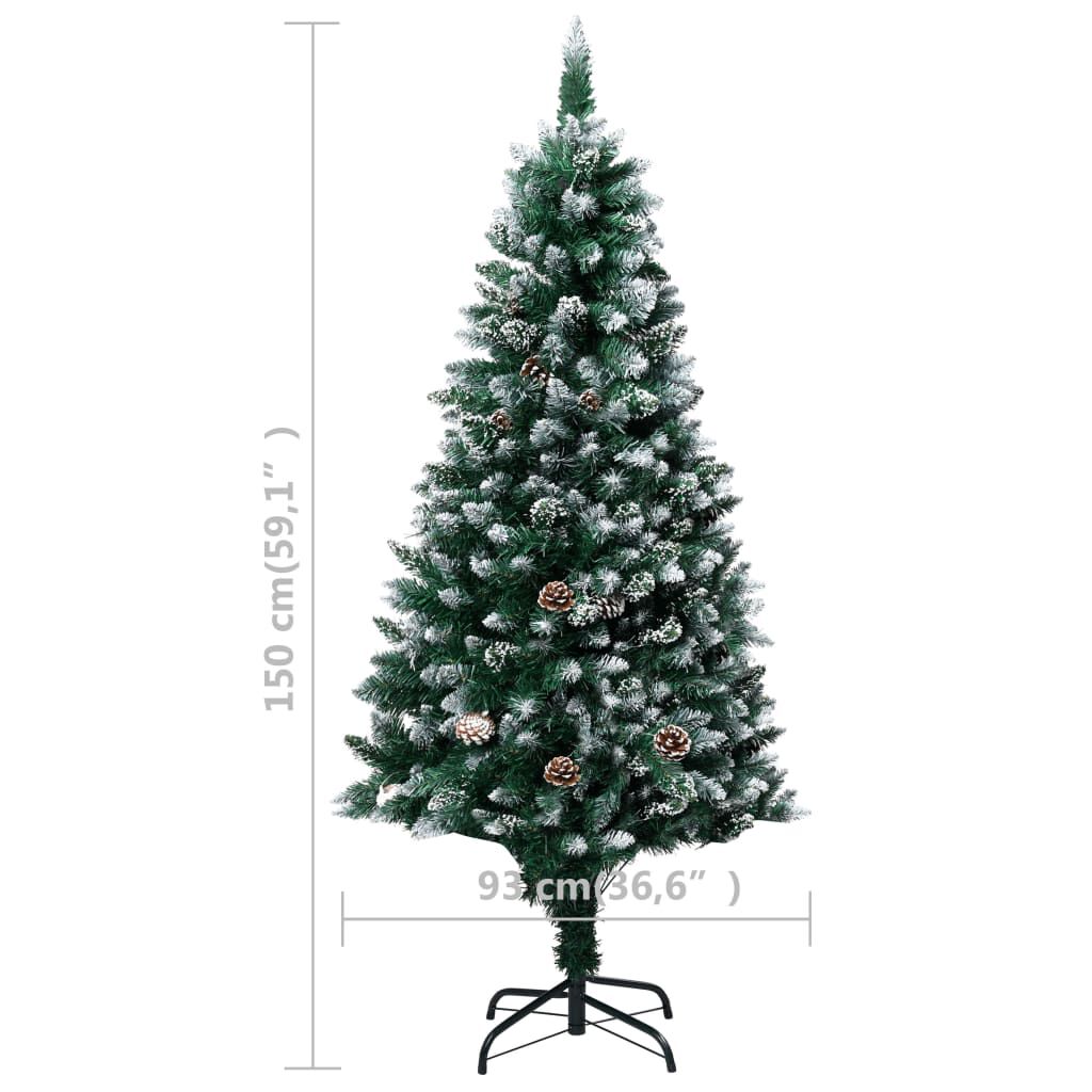 vidaXL Artificial Pre-lit Christmas Tree with Ball Set&Pine Cones 150 cm