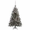 vidaXL Artificial Christmas Tree LED&Ball Set&Flocked Snow 180cm PVC&PE