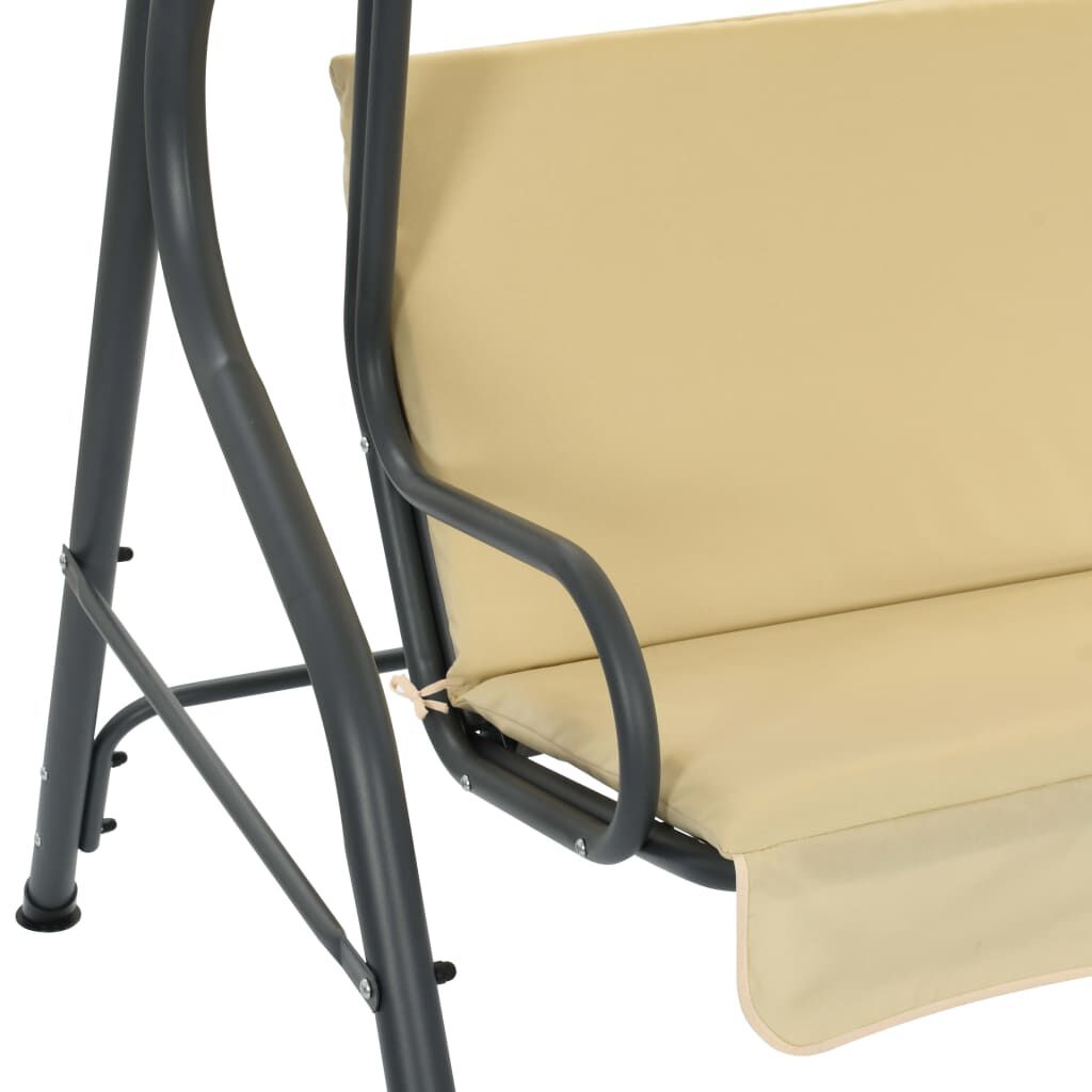 vidaXL Garden Swing Bench Cream White 170x110x153 cm