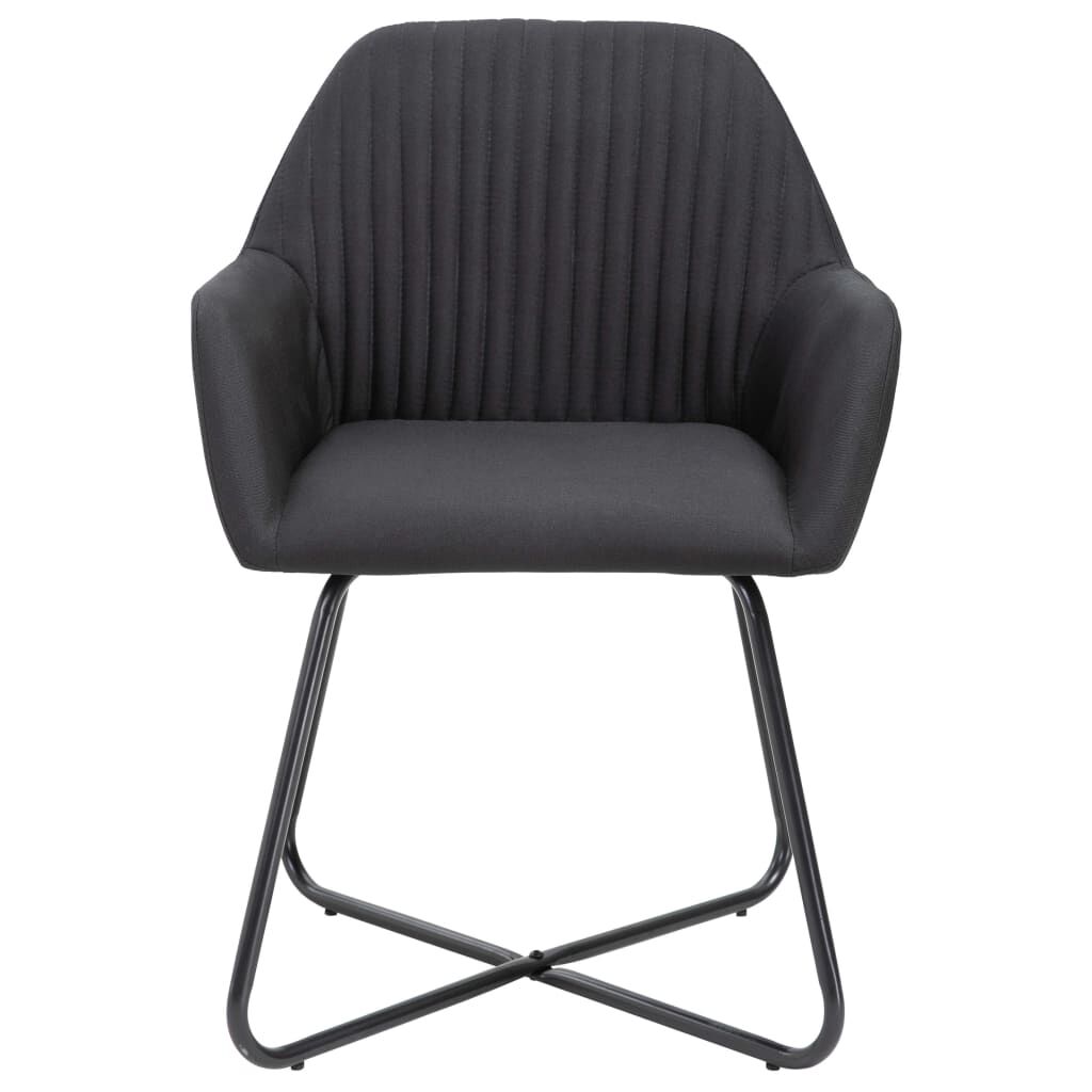 vidaXL Dining Chairs 4 pcs Black Fabric