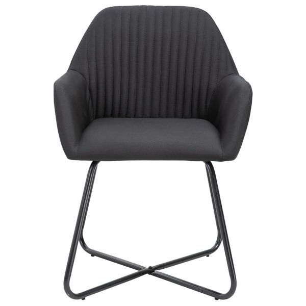 vidaXL Dining Chairs 4 pcs Black Fabric