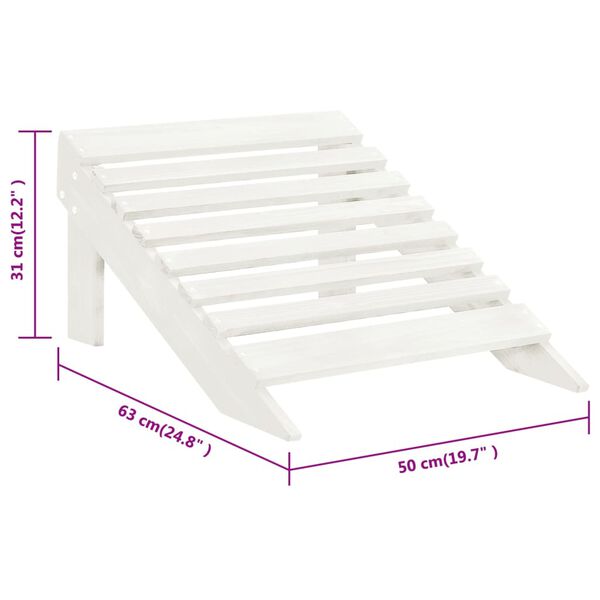 vidaXL Garden Chair with Ottoman Wood White