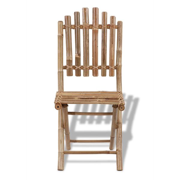 vidaXL Folding Garden Chairs 2 pcs Bamboo