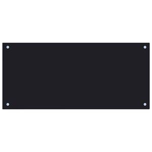 vidaXL Kitchen Backsplash Black 90 x 40 cm Tempered Glass