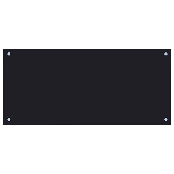 vidaXL Kitchen Backsplash Black 90 x 40 cm Tempered Glass
