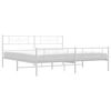 vidaXL Metal Bed Frame without Mattress with Footboard White 183x213cm