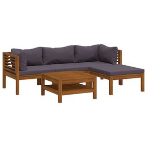 vidaXL 5 Piece Garden Lounge Set with Cushion Solid Acacia Wood