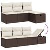 vidaXL 8 Piece Garden Sofa Set with Cushions Brown Poly Rattan