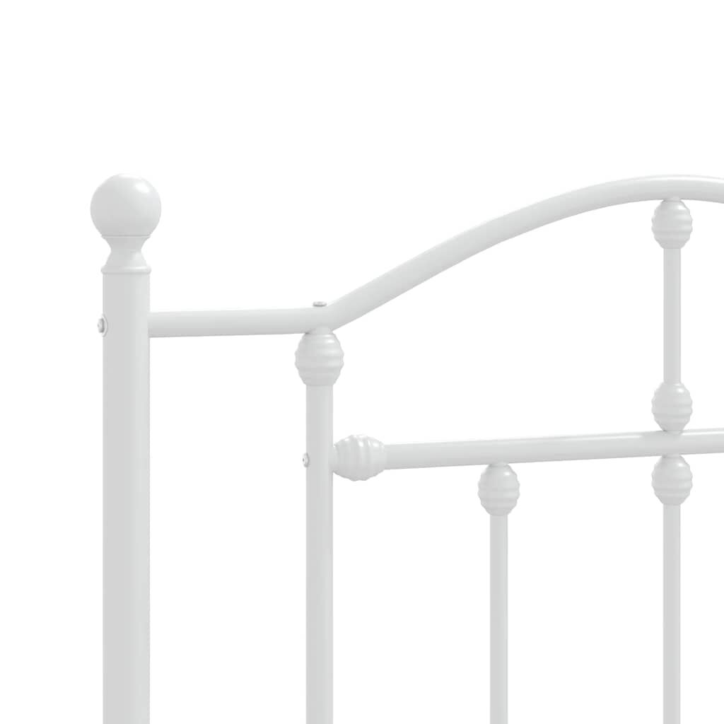 vidaXL Metal Bed Frame without Mattress with Headboard White 100x190cm
