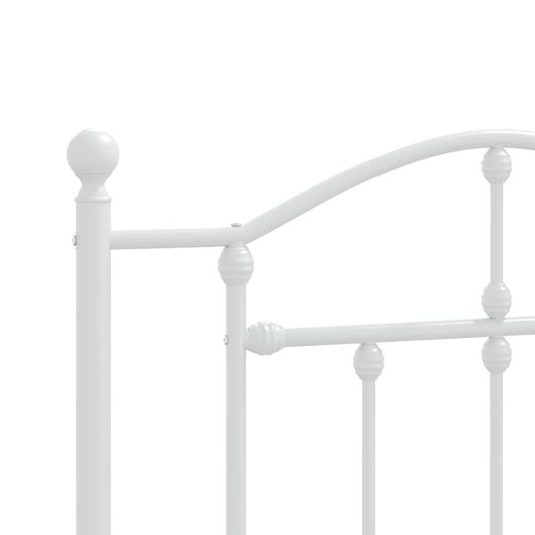 vidaXL Metal Bed Frame without Mattress with Headboard White 100x190cm