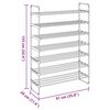 vidaXL Shoe Rack with 7 Shelves Metal and Plastic Black