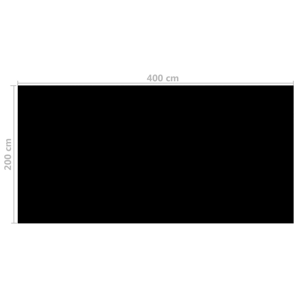 vidaXL Pool Cover Black 400x200 cm PE