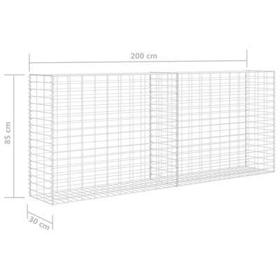 vidaXL Gabion Basket Galvanised Steel 85x30x200 cm