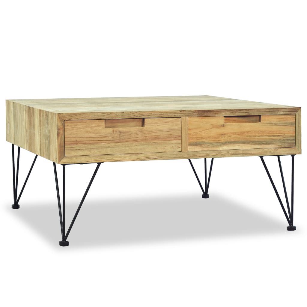 vidaXL Coffee Table 80x80x40 cm Solid Teak