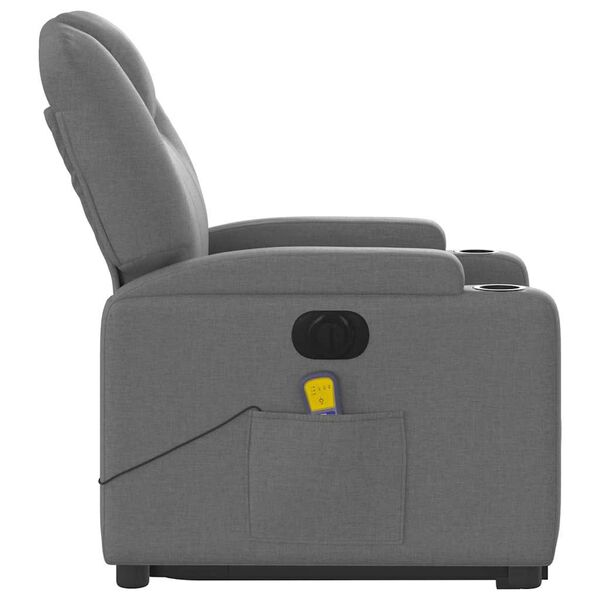 vidaXL Electric Stand up Massage Recliner Chair Dark Grey Fabric