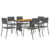 vidaXL 7 Piece Outdoor Dining Set Poly Rattan Grey