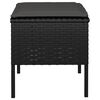 vidaXL Garden Footstools with Cushions 4 pcs Black Poly Rattan