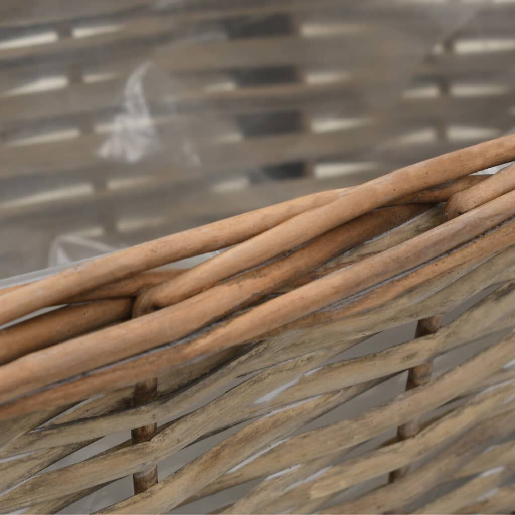 vidaXL Balcony Planter 2 pcs Wicker with PE Lining 40 cm