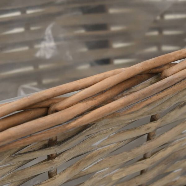 vidaXL Balcony Planter 2 pcs Wicker with PE Lining 40 cm