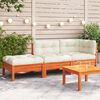 vidaXL Garden Sofa with Cushions and Footstool 3-Seater