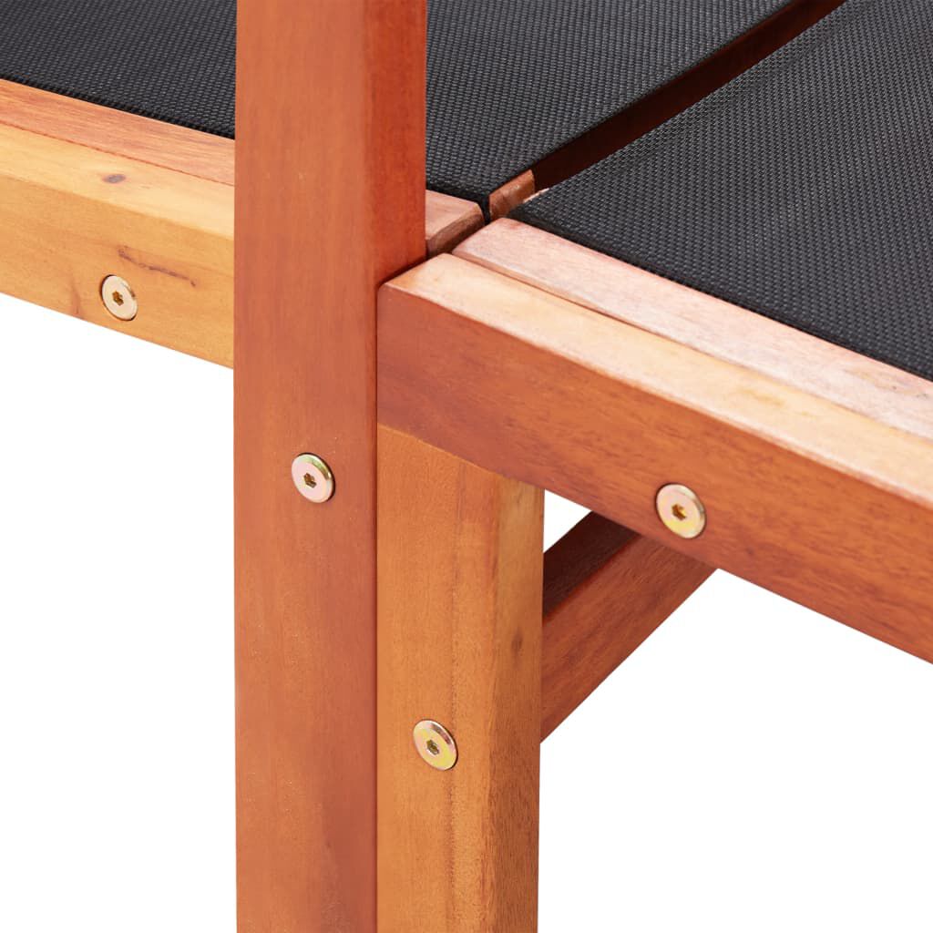 vidaXL Garden Chair with Footrest Solid Eucalyptus Wood and Textilene