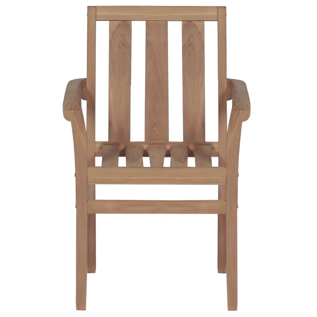 vidaXL Stackable Garden Chairs with Cushions 4 pcs Solid Teak Wood