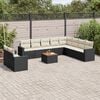 vidaXL 11 Piece Garden Sofa Set with Cushions Black Poly Rattan