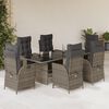 vidaXL 7 Piece Garden Dining Set with Cushions Grey Poly Rattan