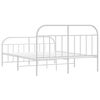 vidaXL Metal Bed Frame without Mattress with Footboard White 183x213cm