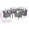 vidaXL 7 Piece Garden Dining Set with Cushions Grey Poly Rattan