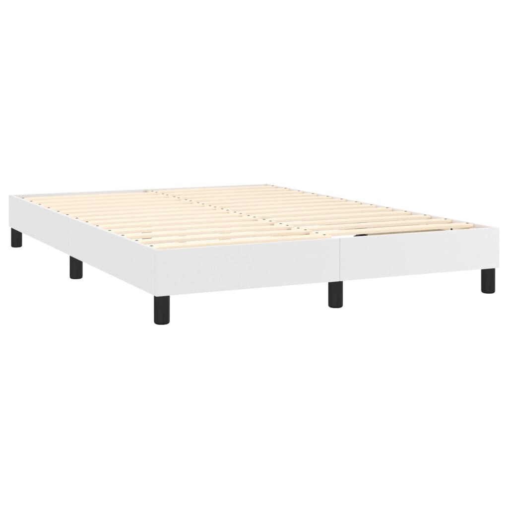 vidaXL Box Spring Bed with Mattress White 137x190 cm Full Faux Leather