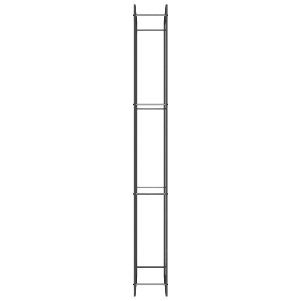 vidaXL Firewood Rack Matt Black 80x28x222 cm Steel