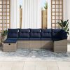 vidaXL Sofa Set with Cushion with Storage 7 pcs Grey Poly Rattan