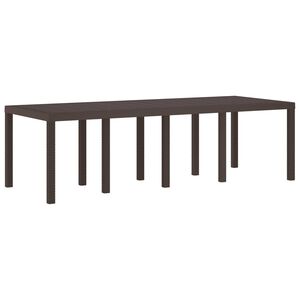 vidaXL Garden Table Brown 250 x 100 x 73 cm Poly Rattan