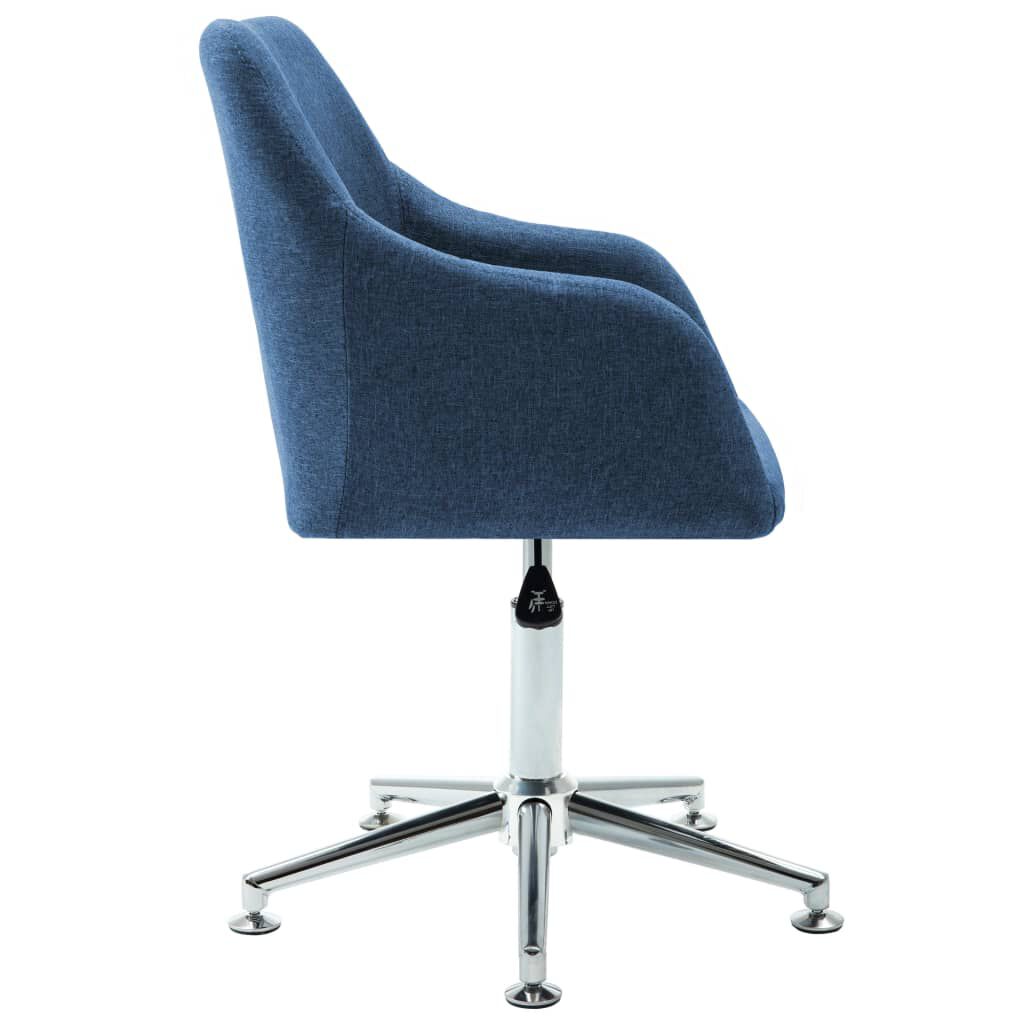 vidaXL Swivel Dining Chair Blue Fabric